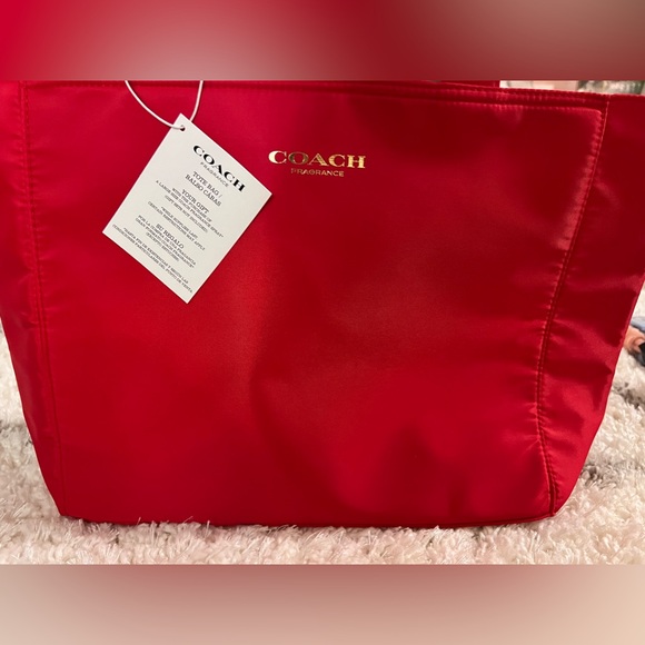Coach Fragrance Red Tote Bag Travel Handbag Shopper Purse + freebies - Picture 13 of 15